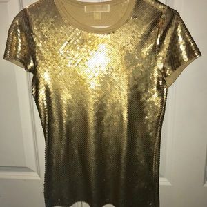 MICHAEL Michael Kors Sequin Gold Top.